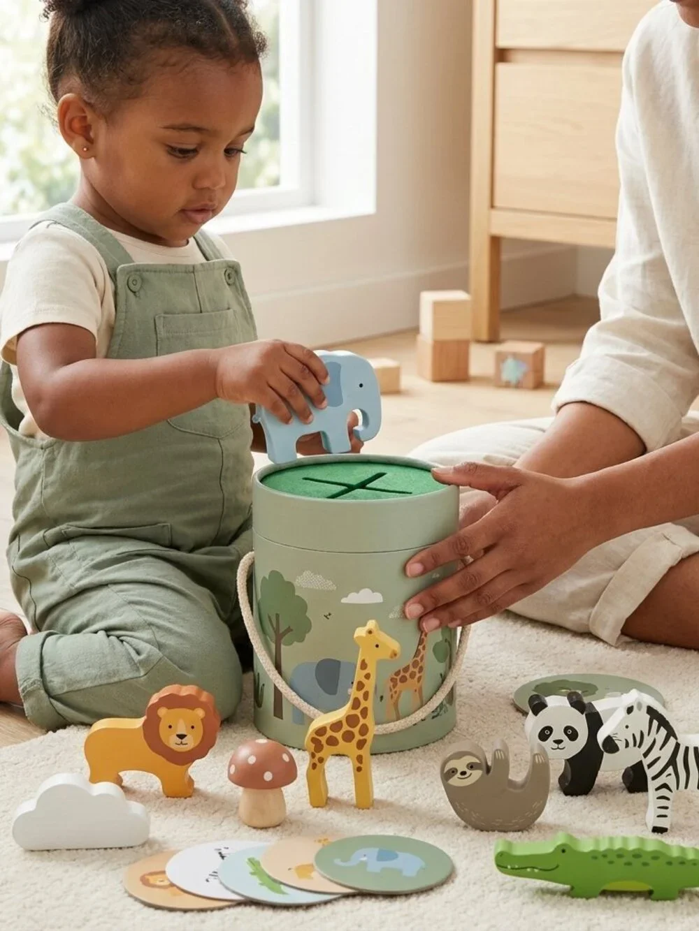 Tooky Toy Wooden Animal Matching Memory Game Montessori Toddler Toy
